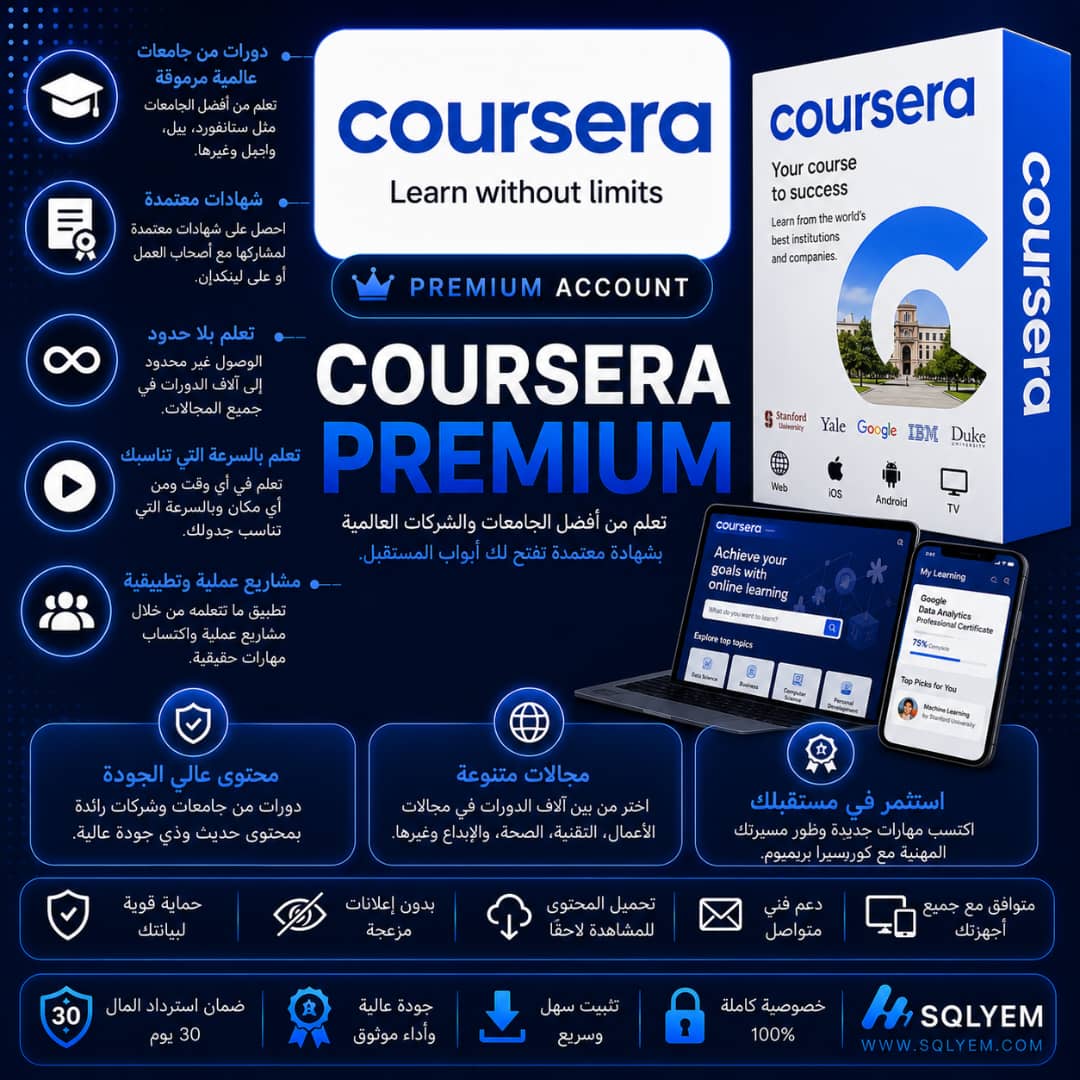 Coursera subscription (your own account) – 6 months or a full year